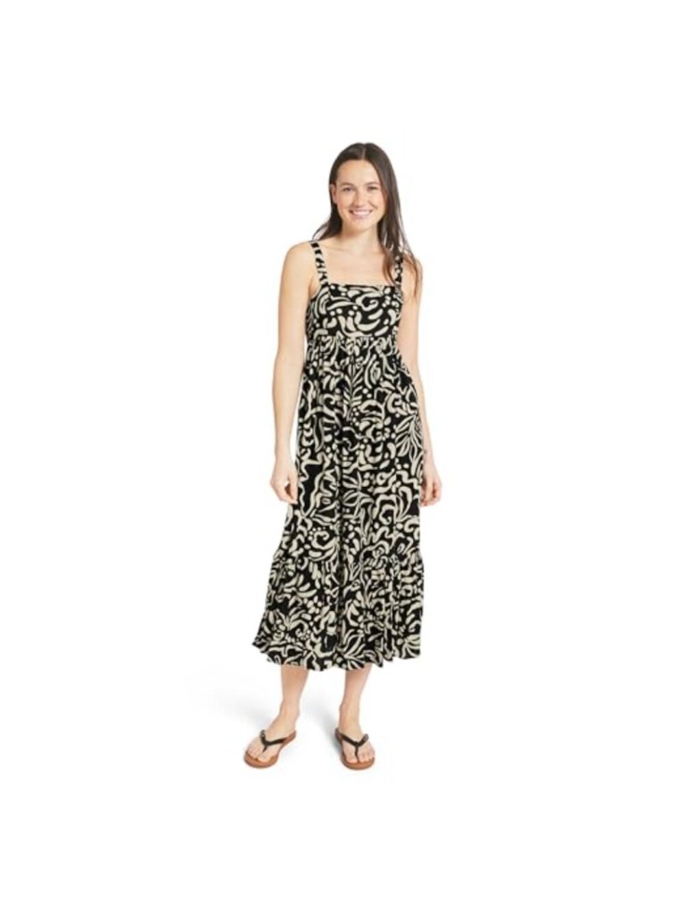 Women's Smocked Top Maxi Dress Relaxed Fit Rayon Summer Casual